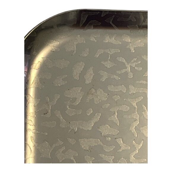 Vintage Kensington Moiré Aluminum Tray | Gold-Tone 10.75" Square | Mid-Century M - Picture 6 of 6